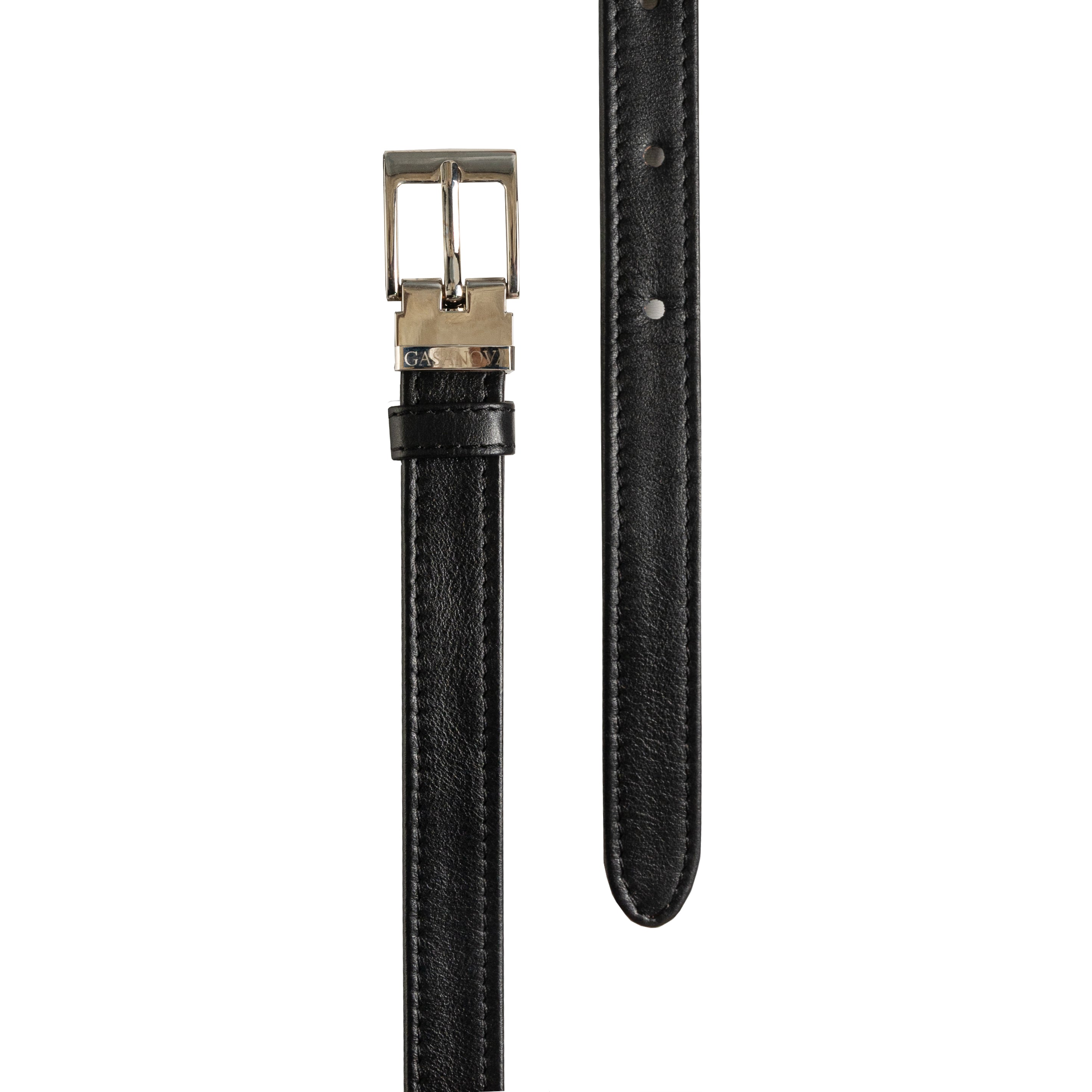 Thin Silver-tone Buckle Belt