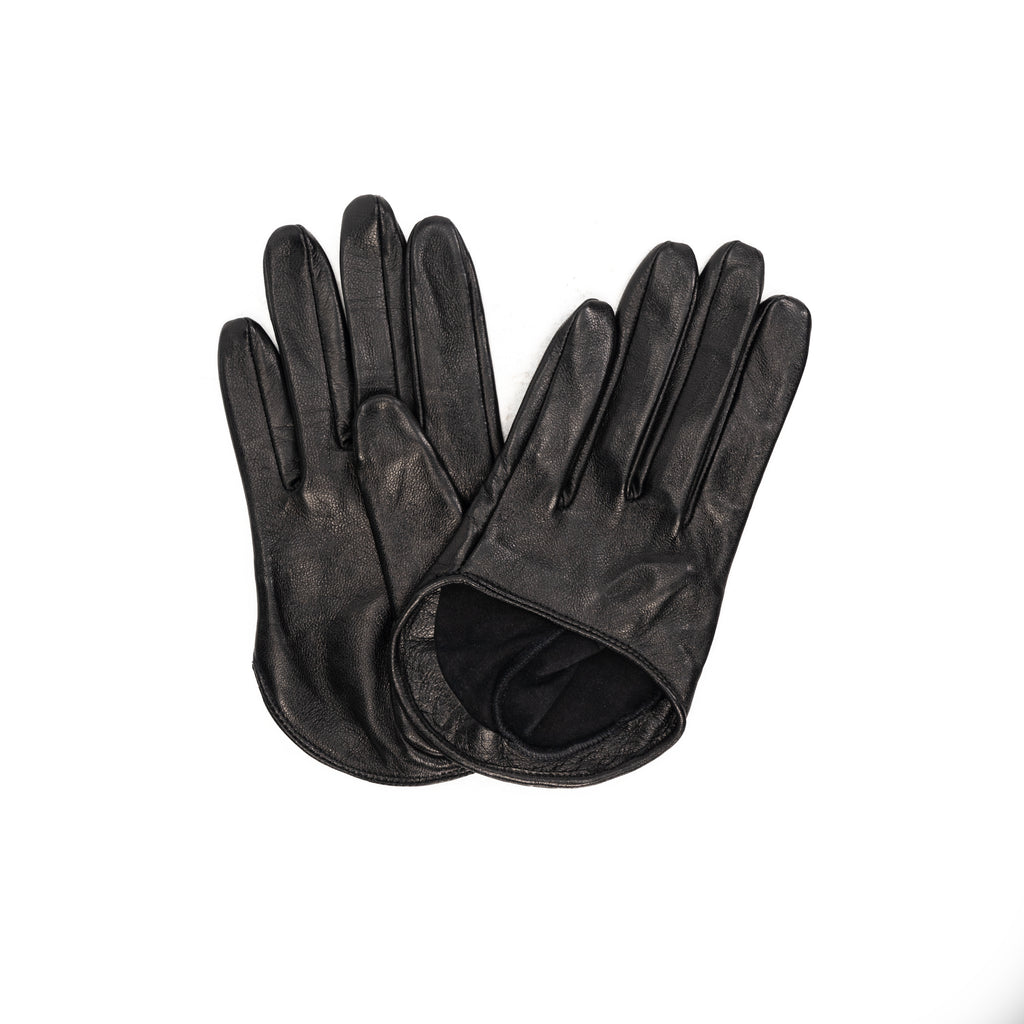 Leather short gloves