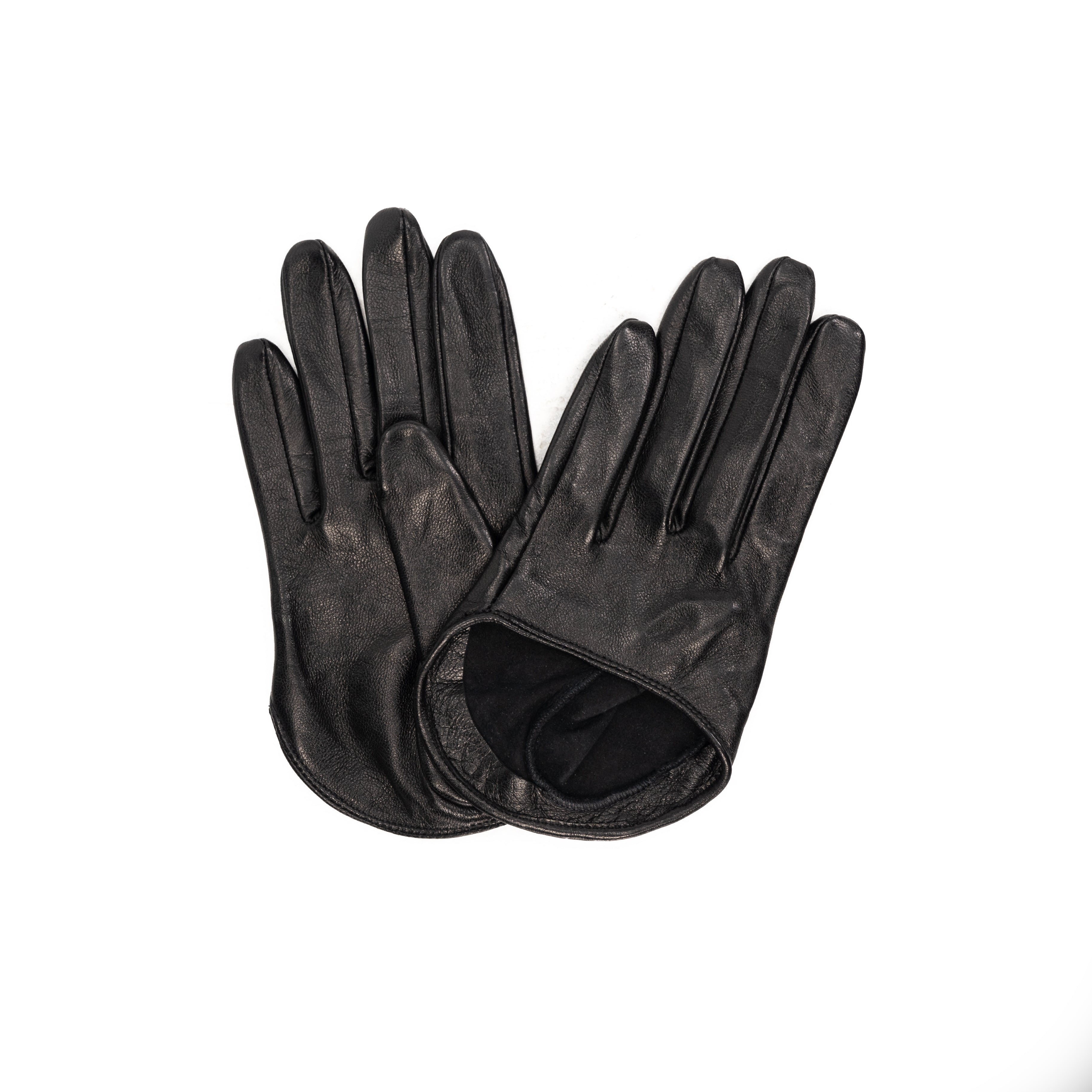 Leather short gloves
