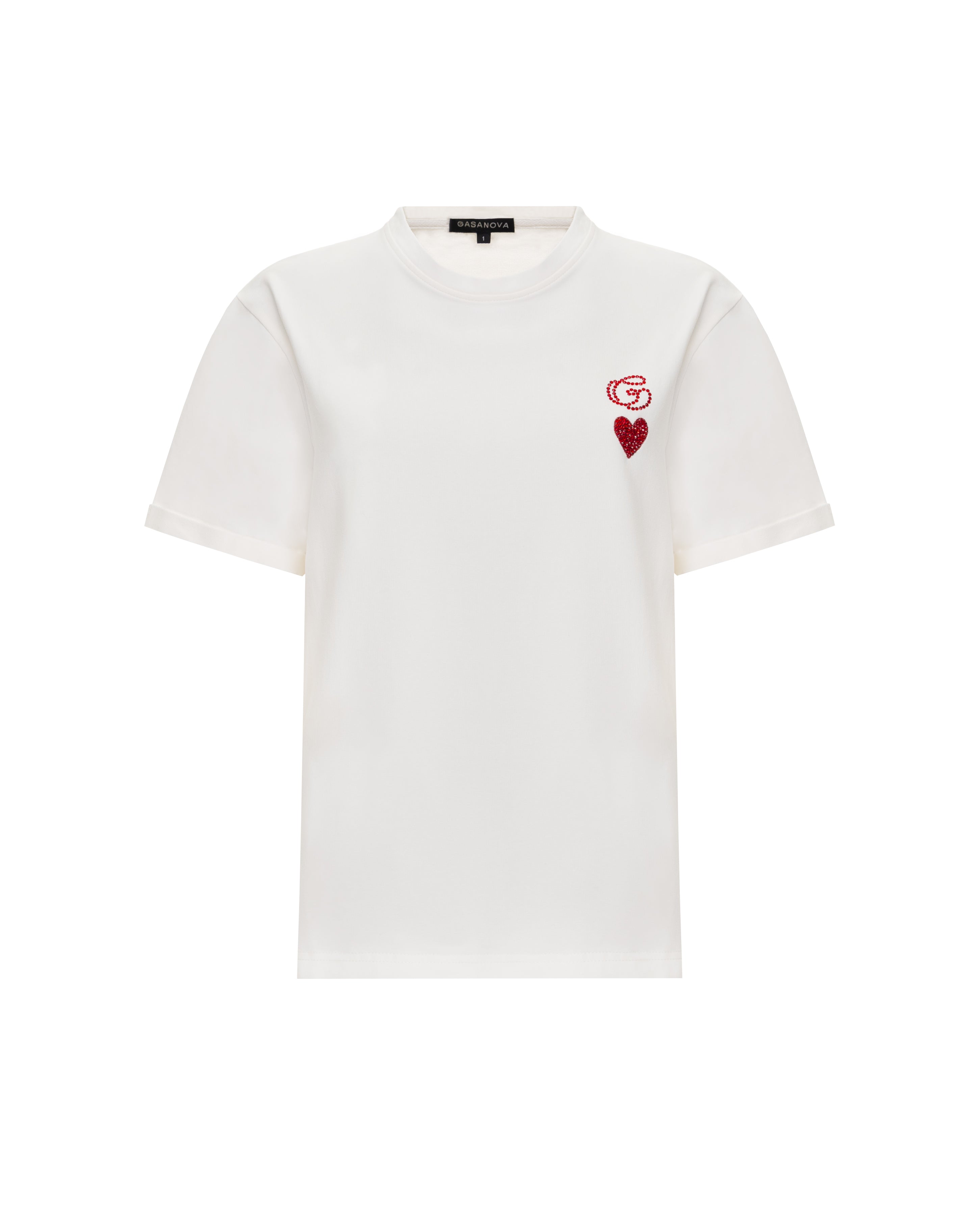 T-shirt with G and Heart Print | GASANOVA