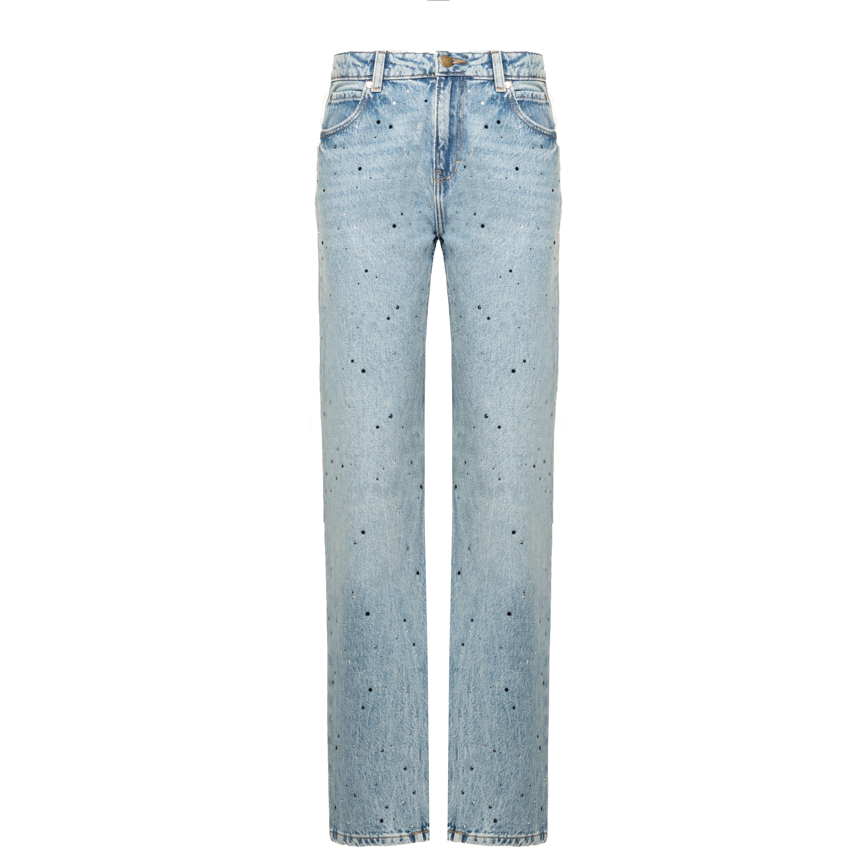 Crystal-Embellished Straight Jeans