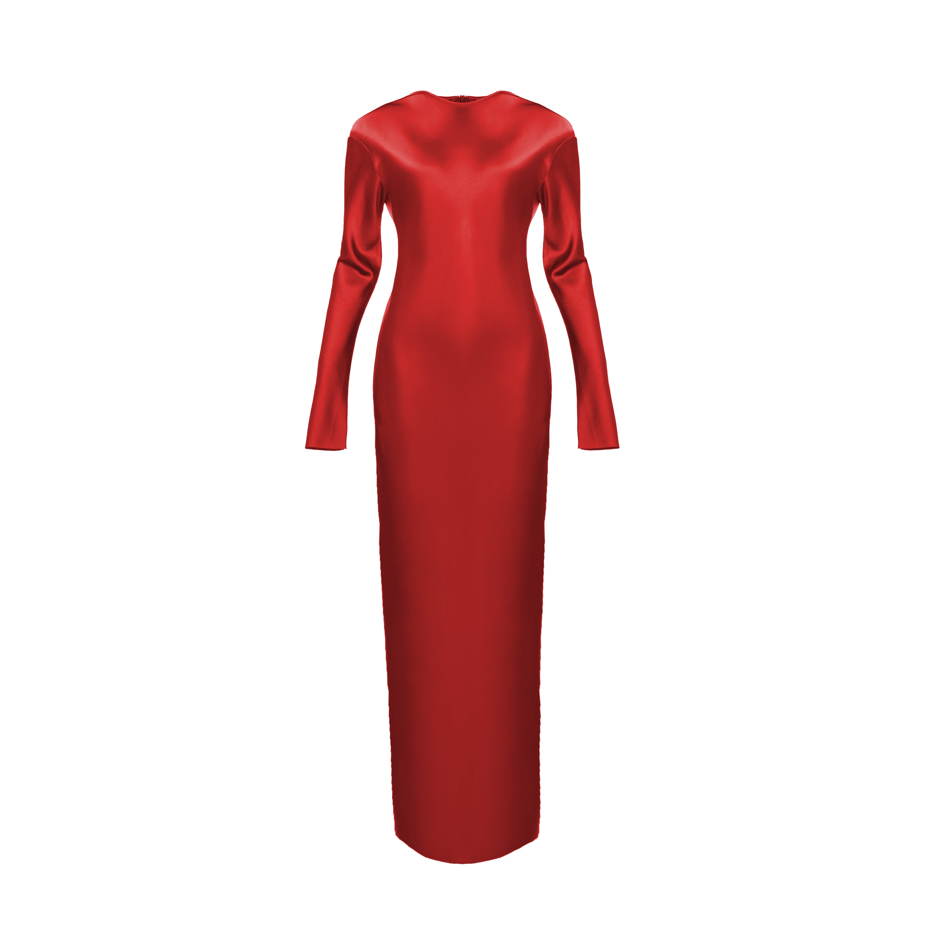 Satin Dress With Sleeves