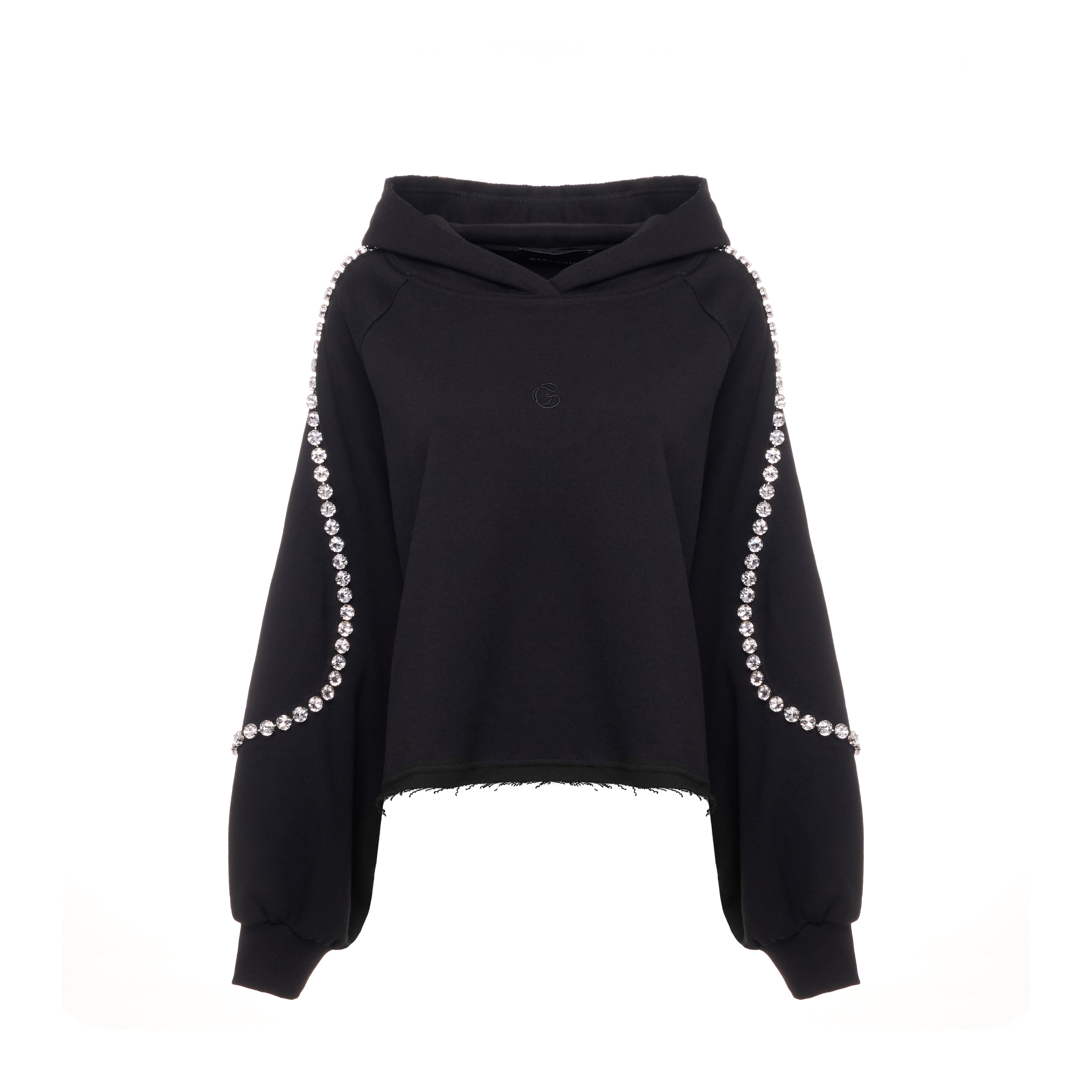 Crop Hoodie Waves Crystal