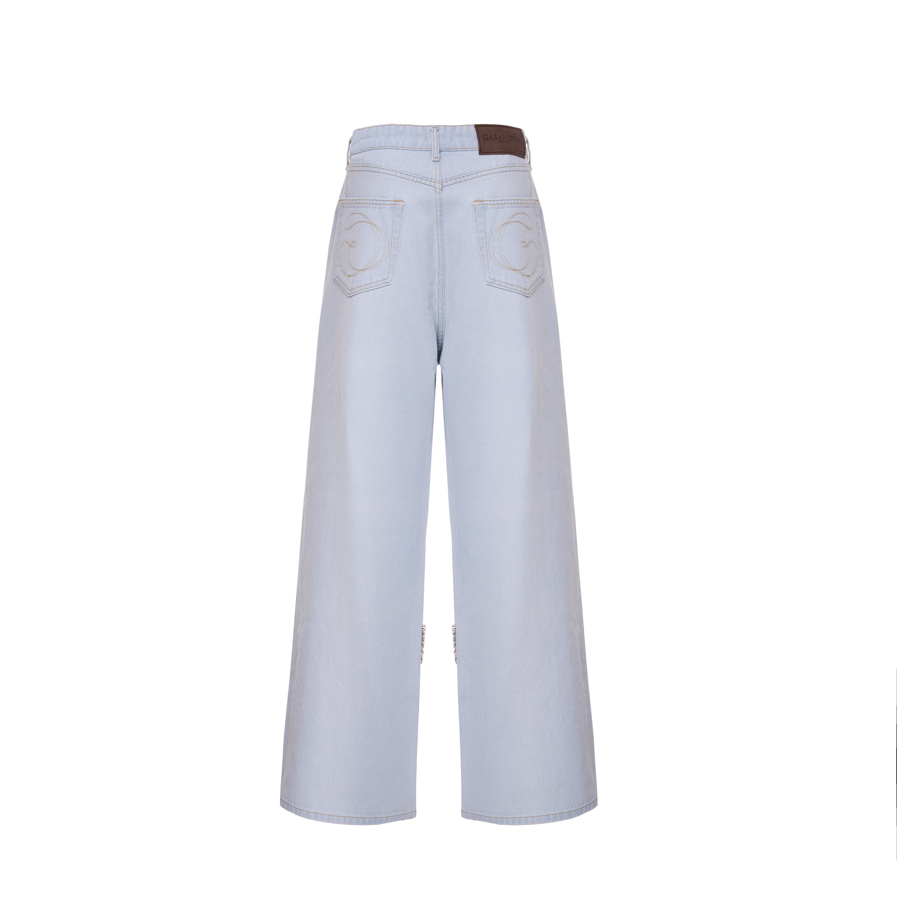 Jeans with knee slits