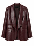 Oversized Shawl-Collar Eco-Leather Tuxedo — GASANOVA FW26