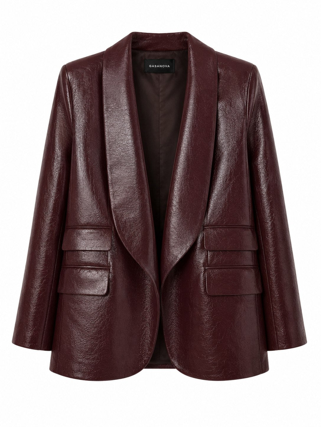 Oversized Shawl-Collar Eco-Leather Tuxedo — GASANOVA FW26