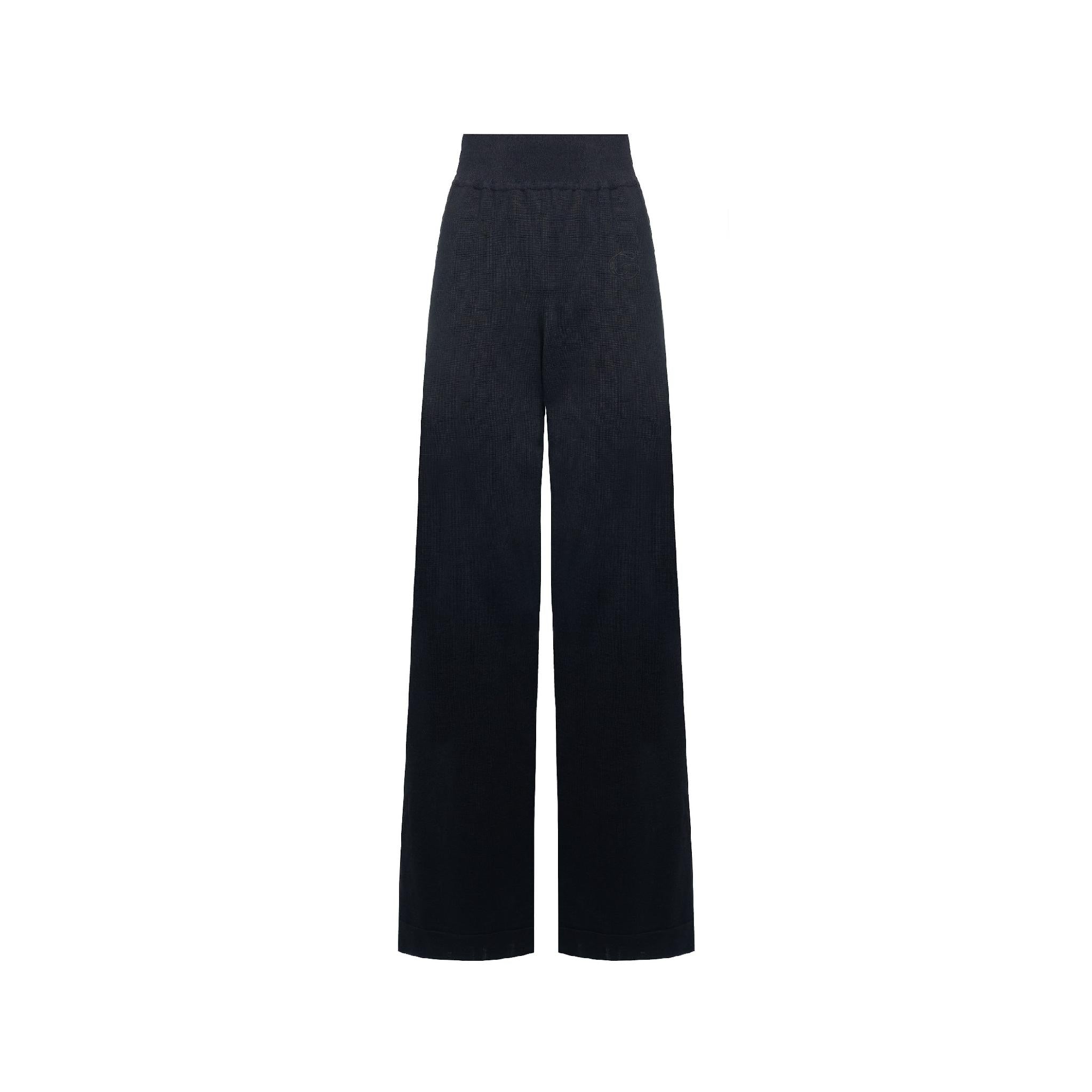 G Embroidered Knit Straight Trousers — GASANOVA FW26