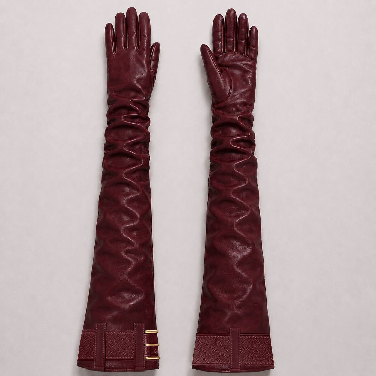 Long Leather Gloves with Belt — GASANOVA FW26