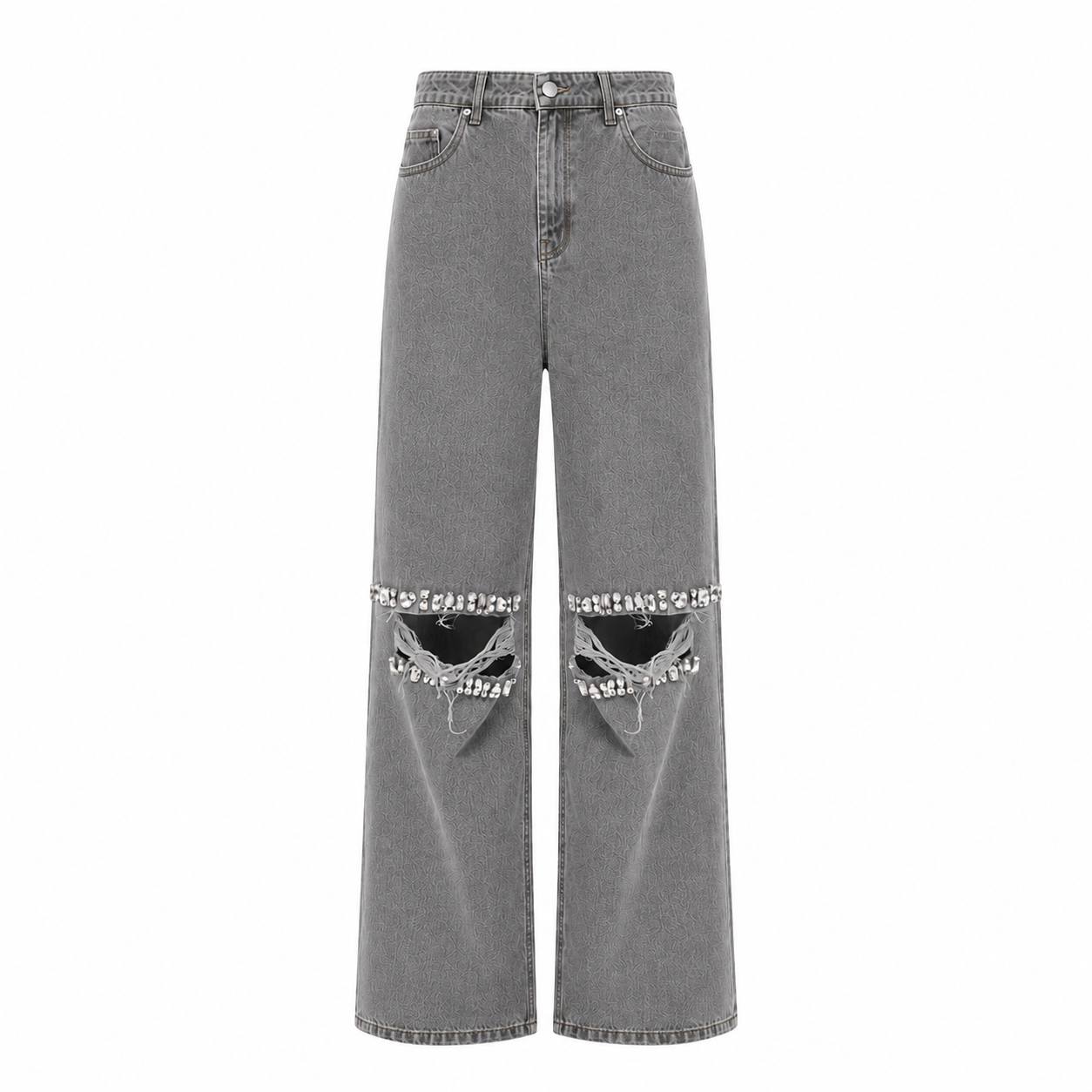 Jeans with knee slits