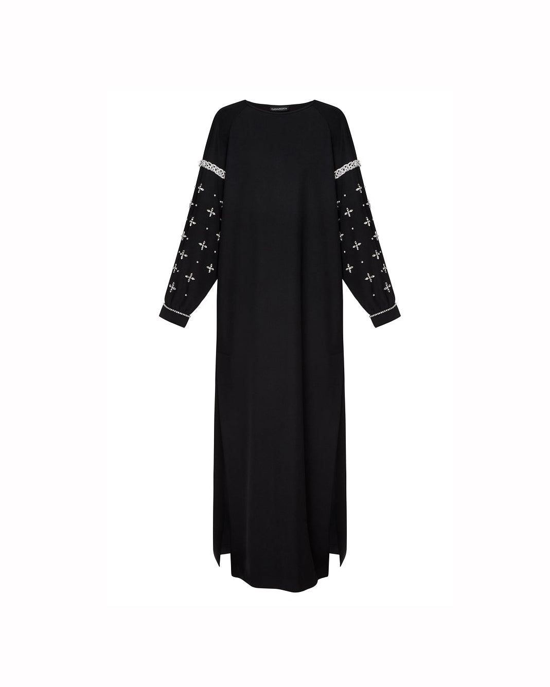 Embroidered crepe dress