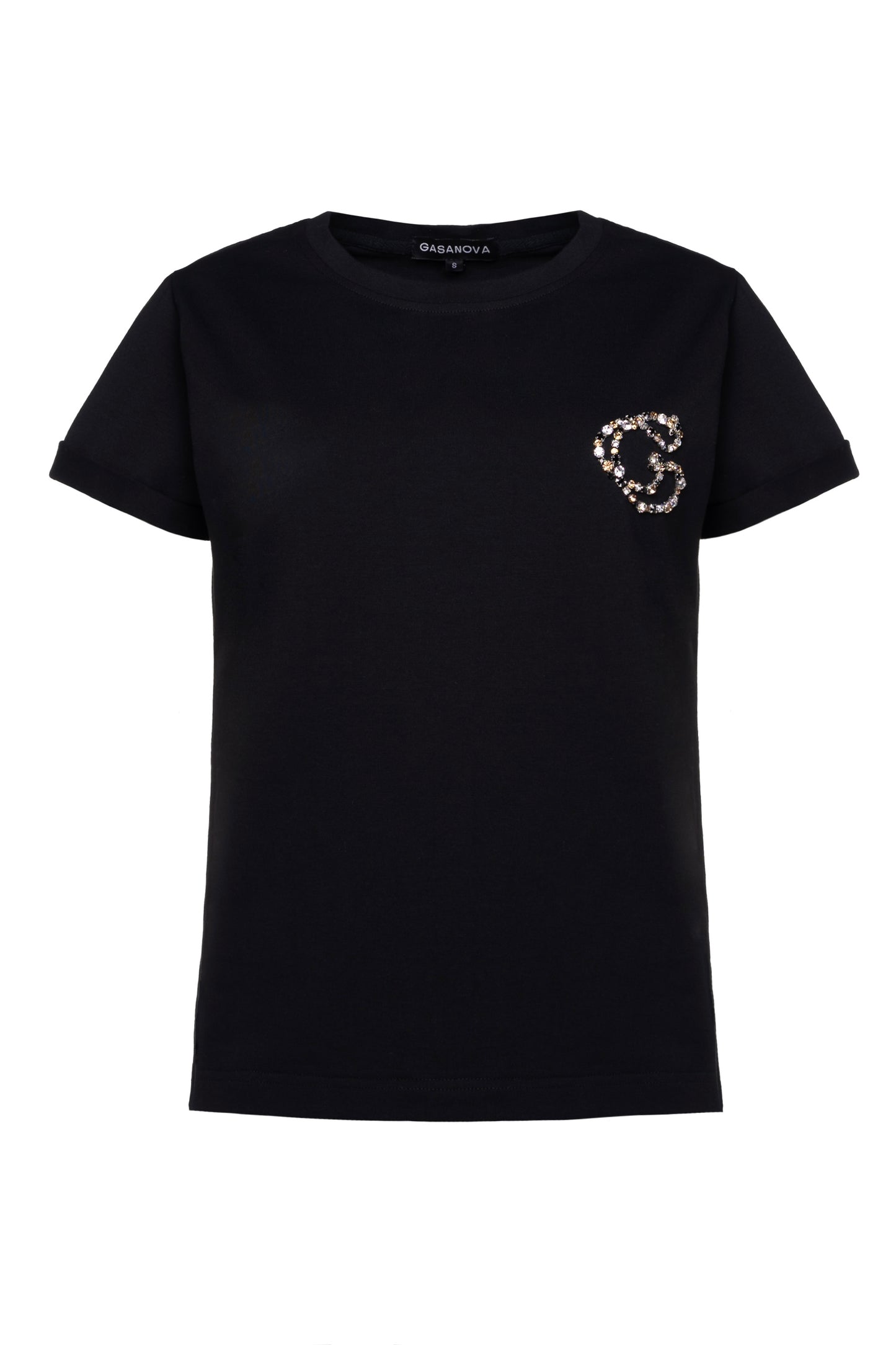 T-shirt With Rhinestones Monogram