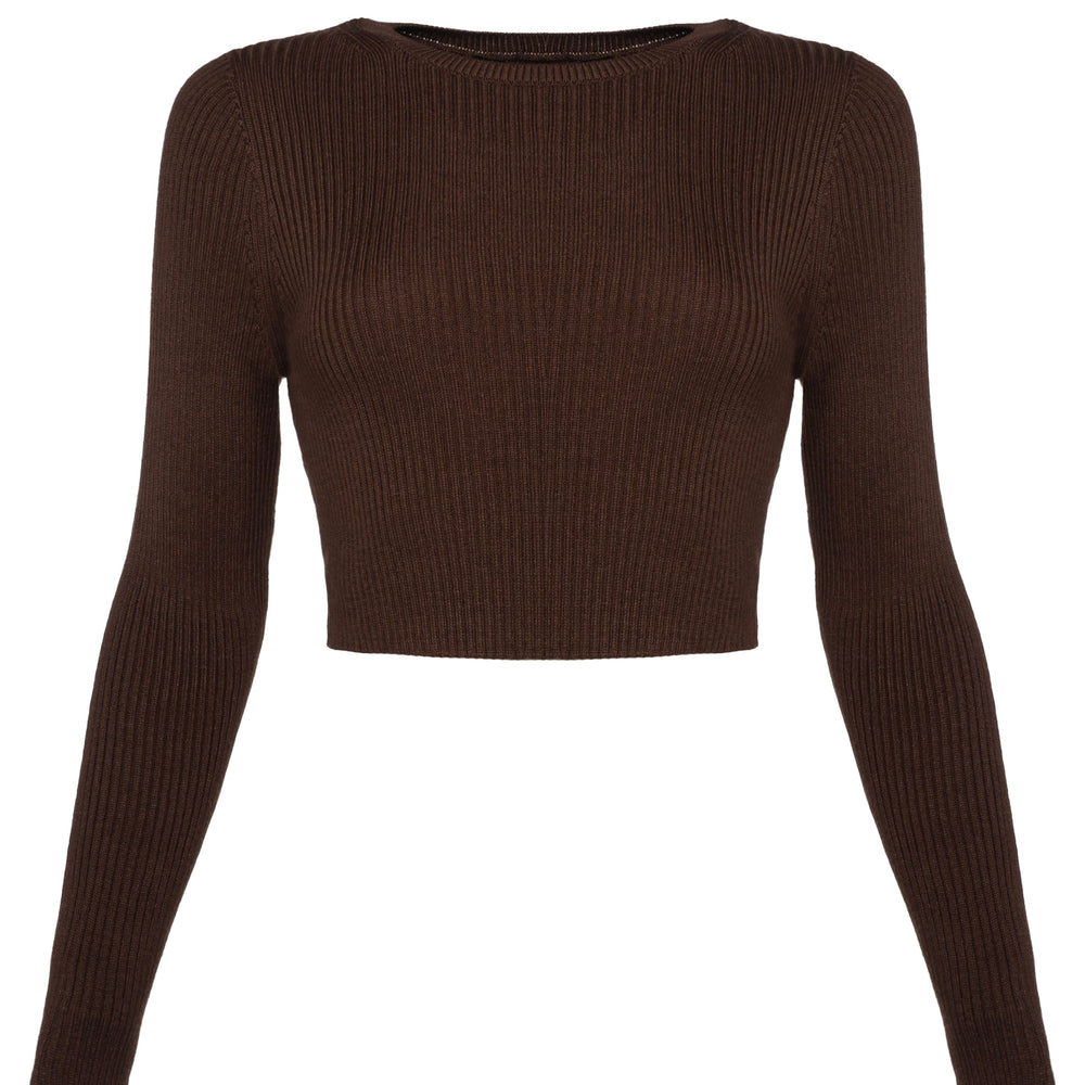 
                      
                        Knitted Long Sleeve Crop Top
                      
                    