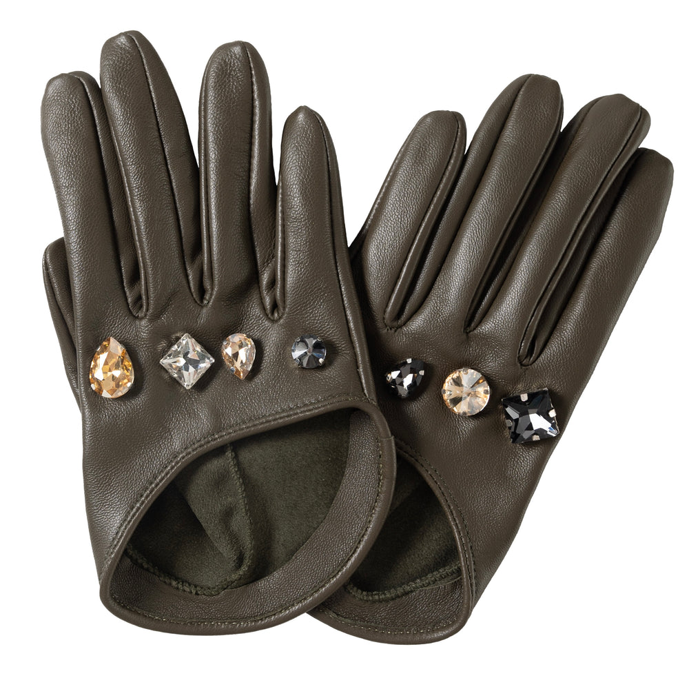 
                      
                        Leather Gloves With Crystals
                      
                    