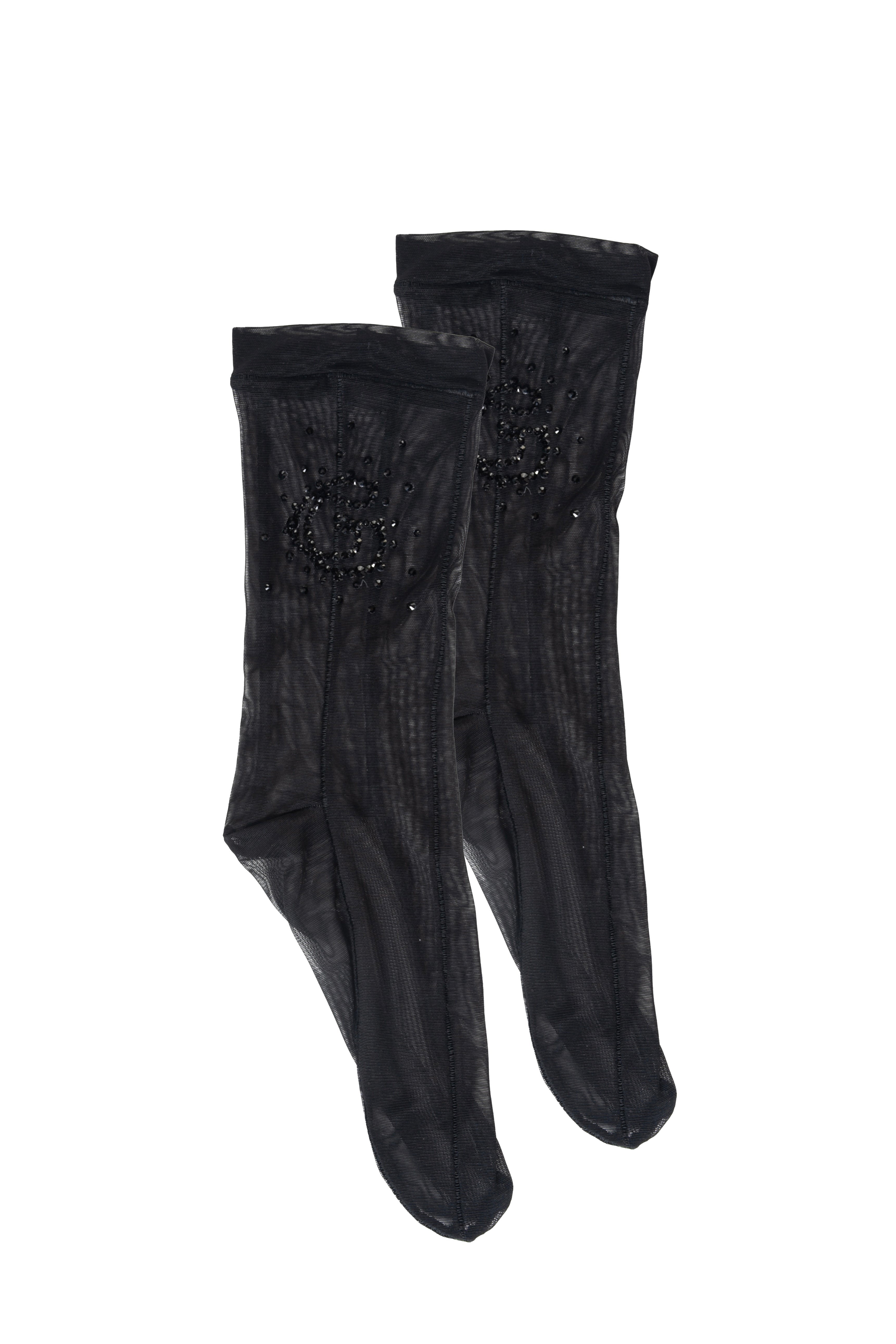 Mesh Socks With Rhinestones