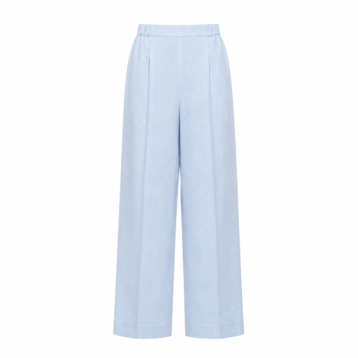 Linen Pants with Half-Elastic Waist