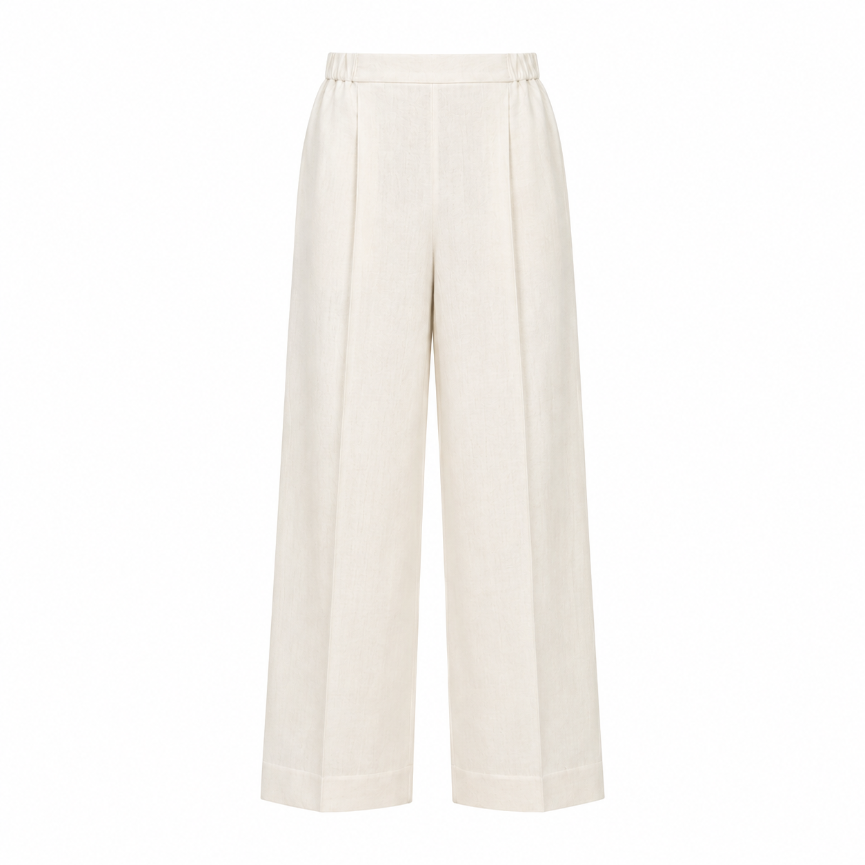 Linen Pants with Half-Elastic Waist