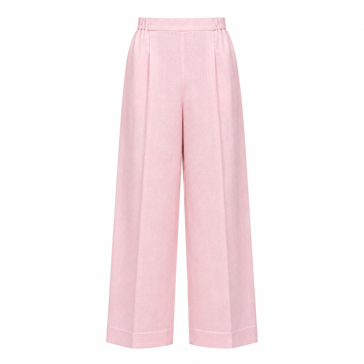 Linen Pants with Half-Elastic Waist
