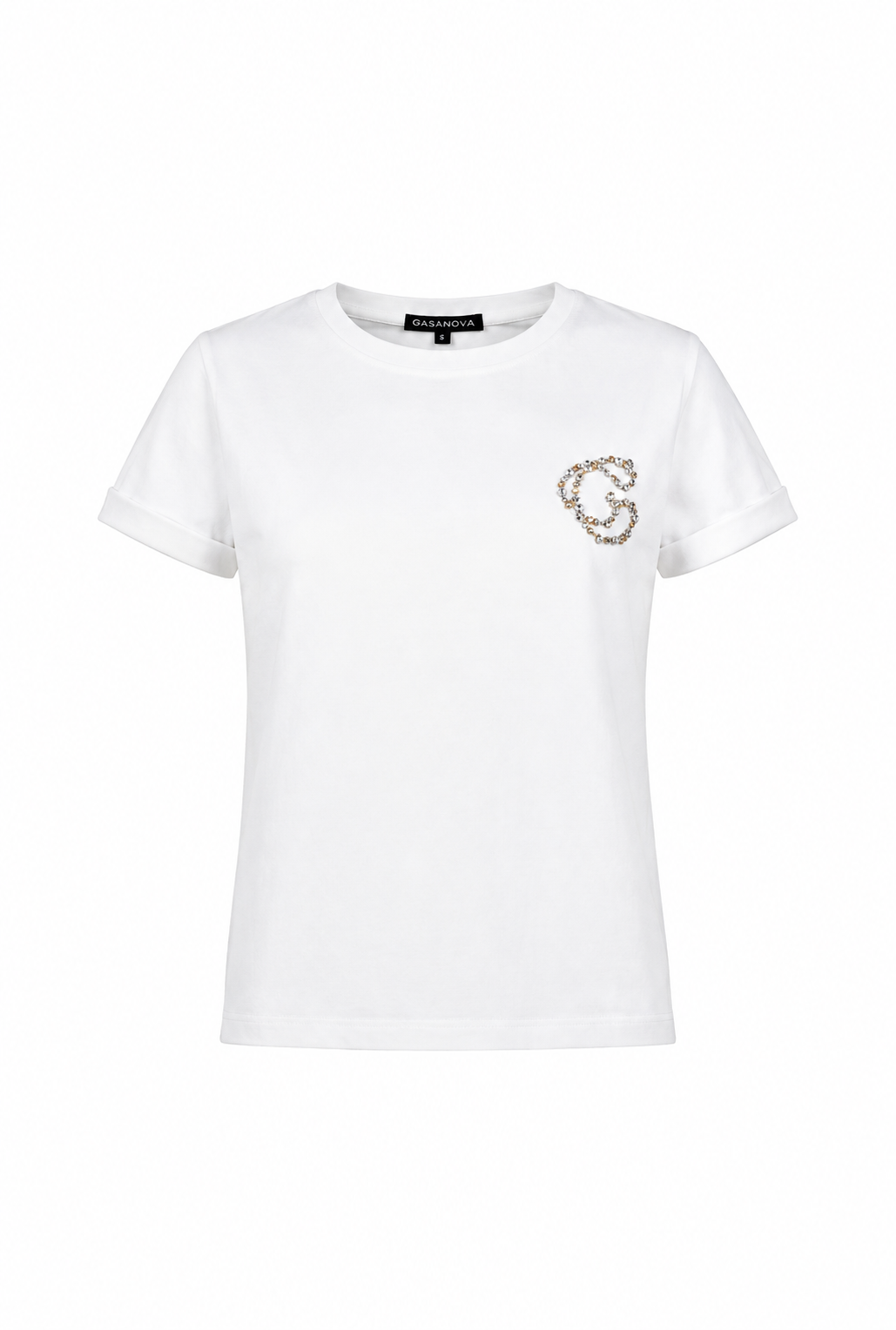T-shirt With Rhinestones Monogram