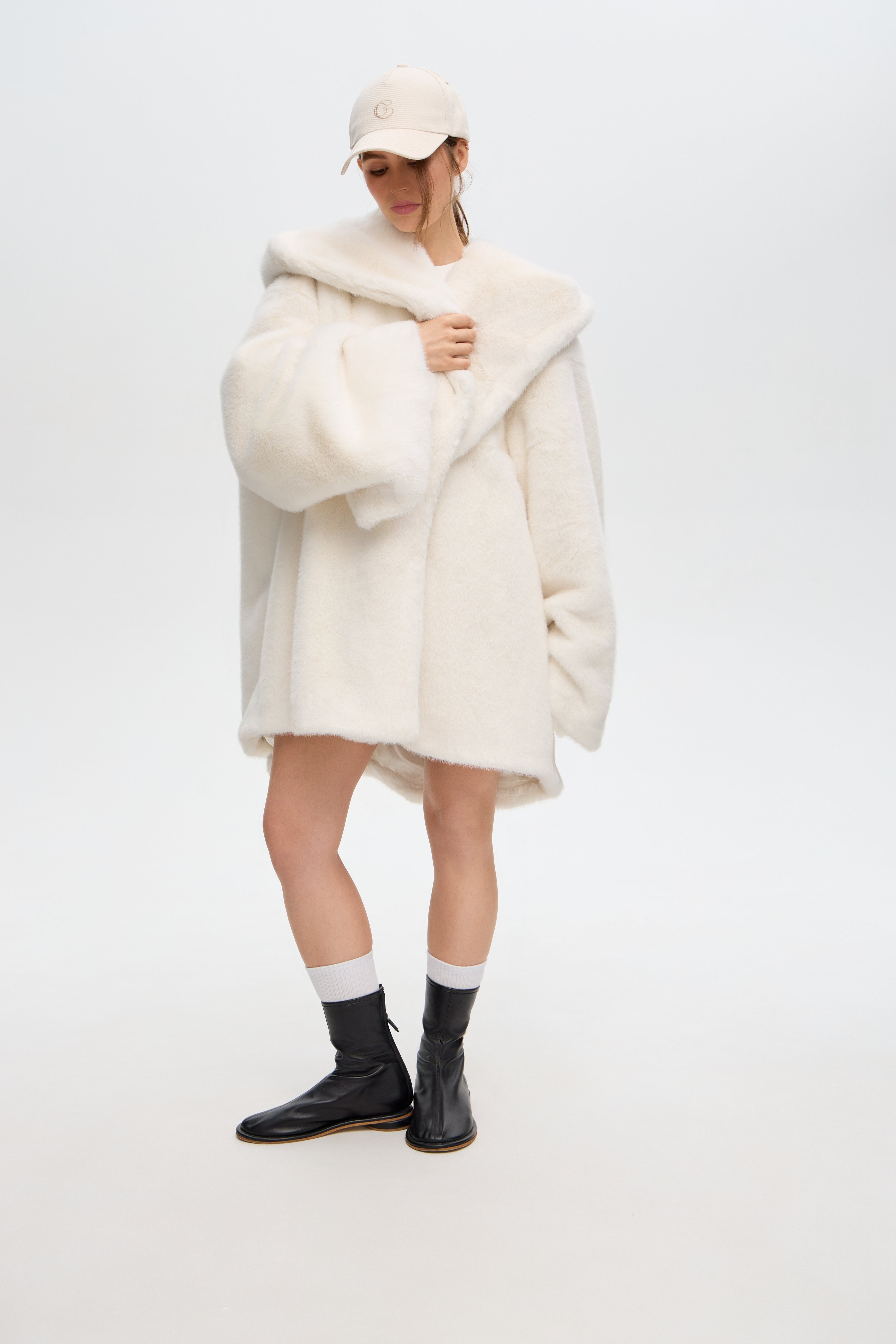 Oversized hooded coat