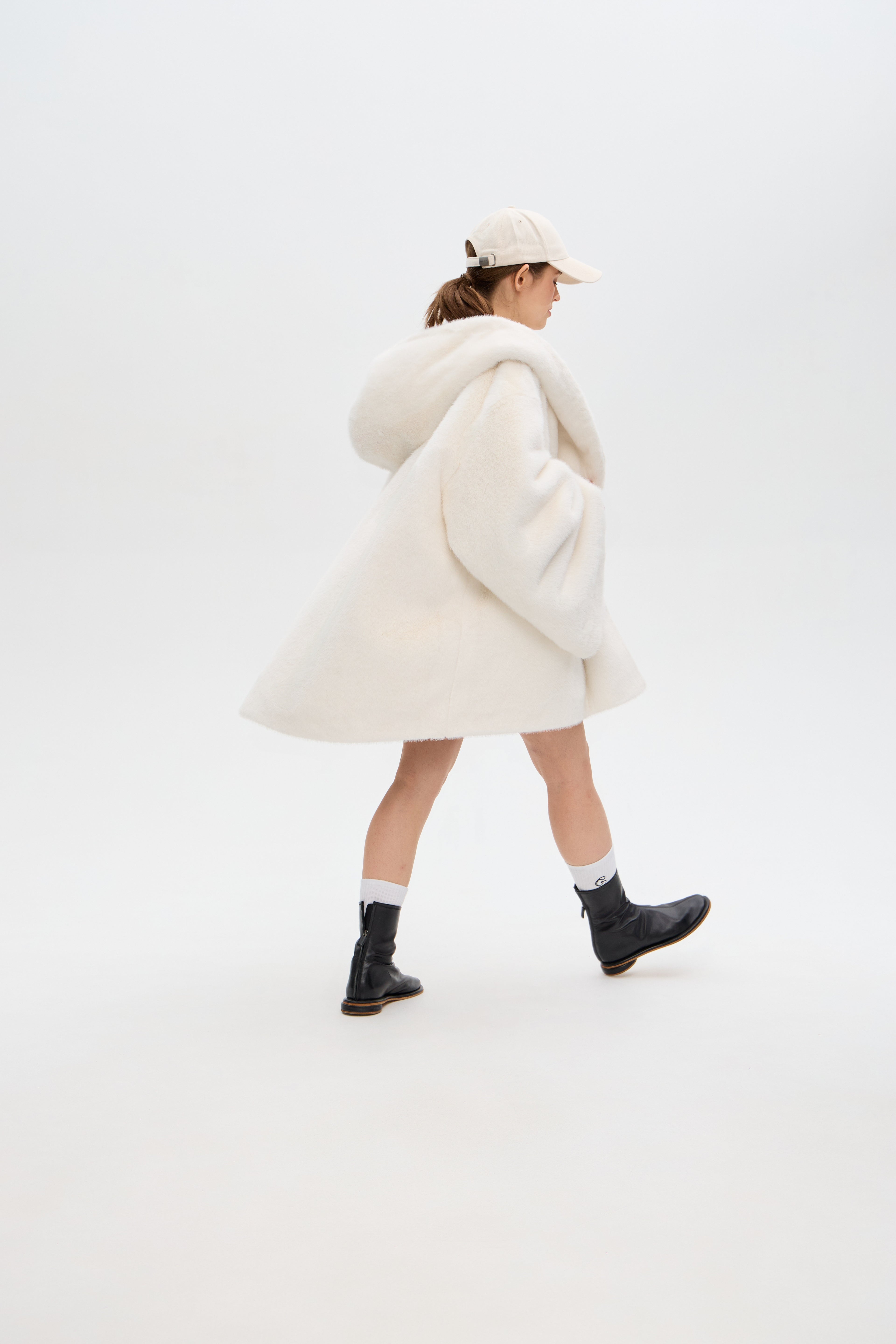 Oversized hooded coat