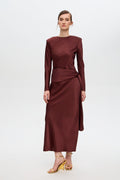Marie satin belted dress