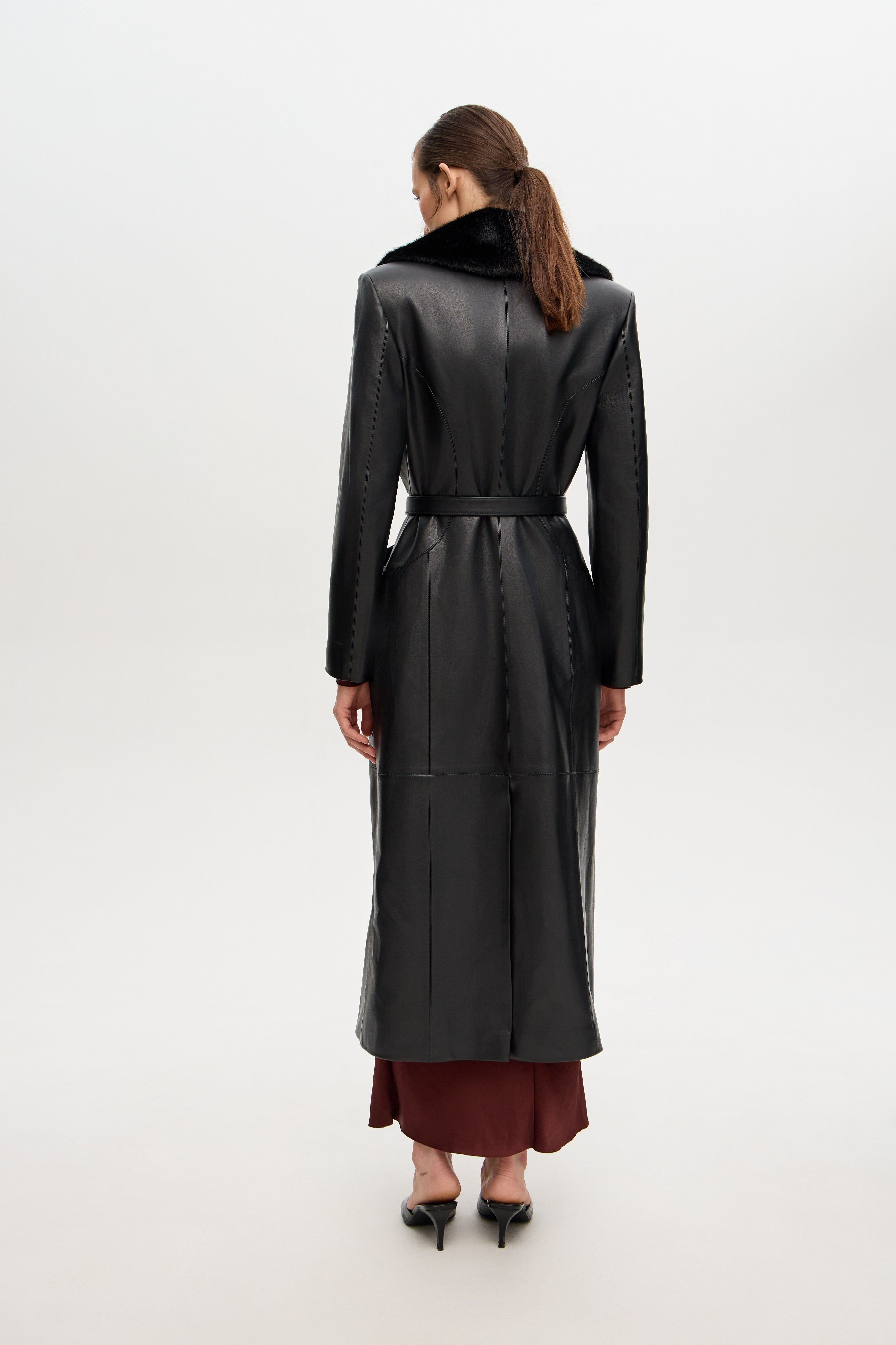 Fur collar coat