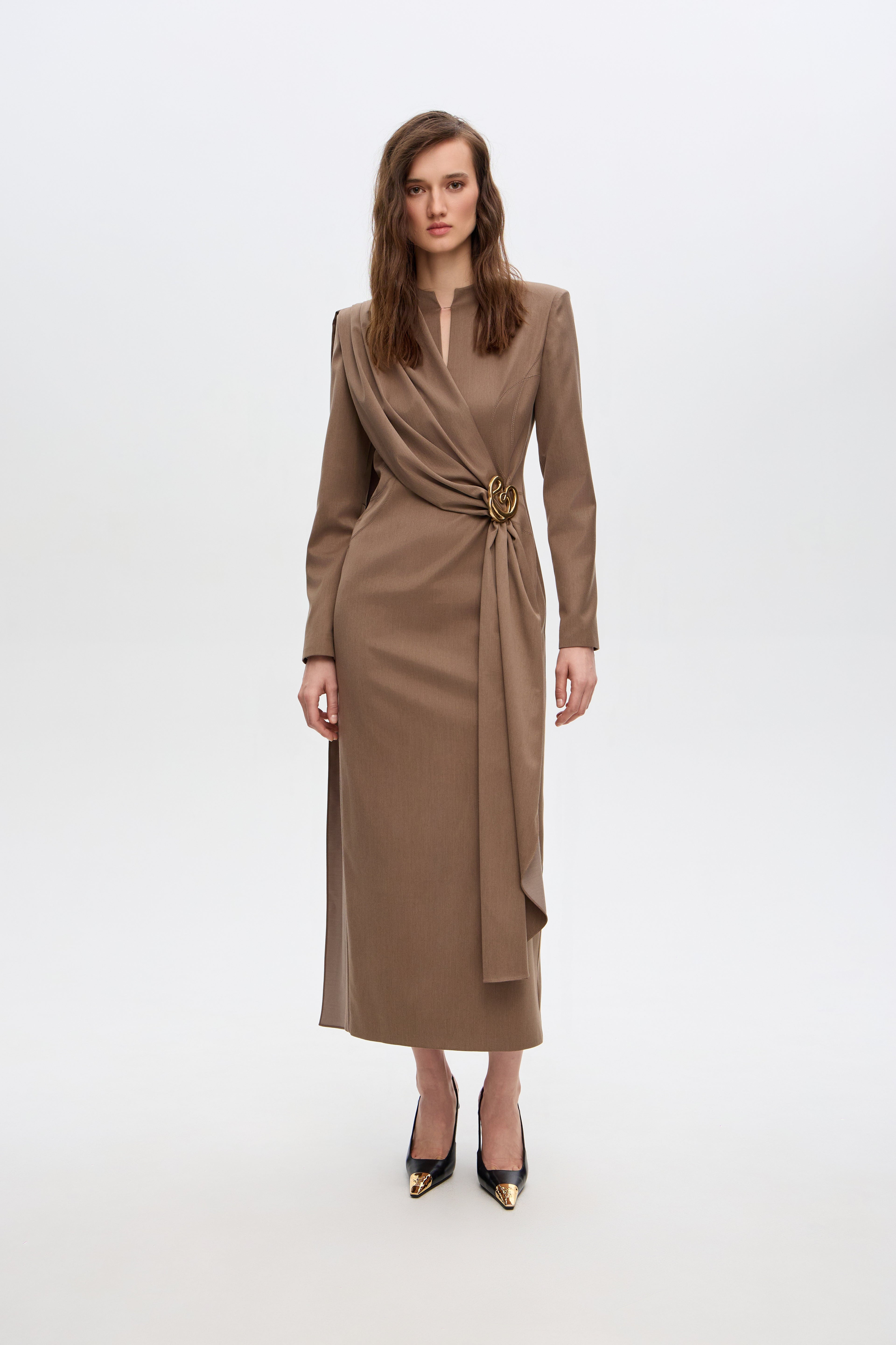 Elina caped dress