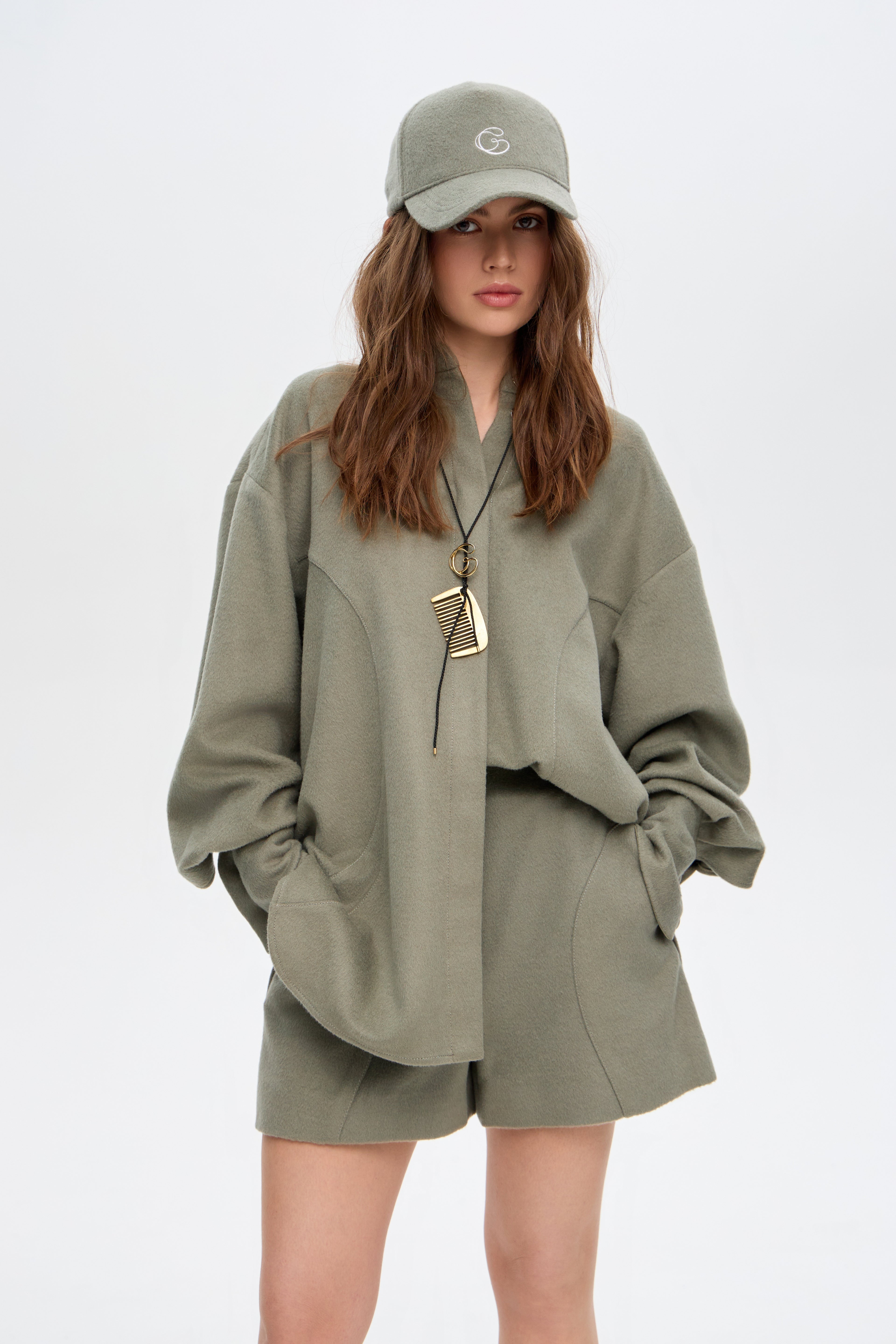 Cashmere shirt with scarf