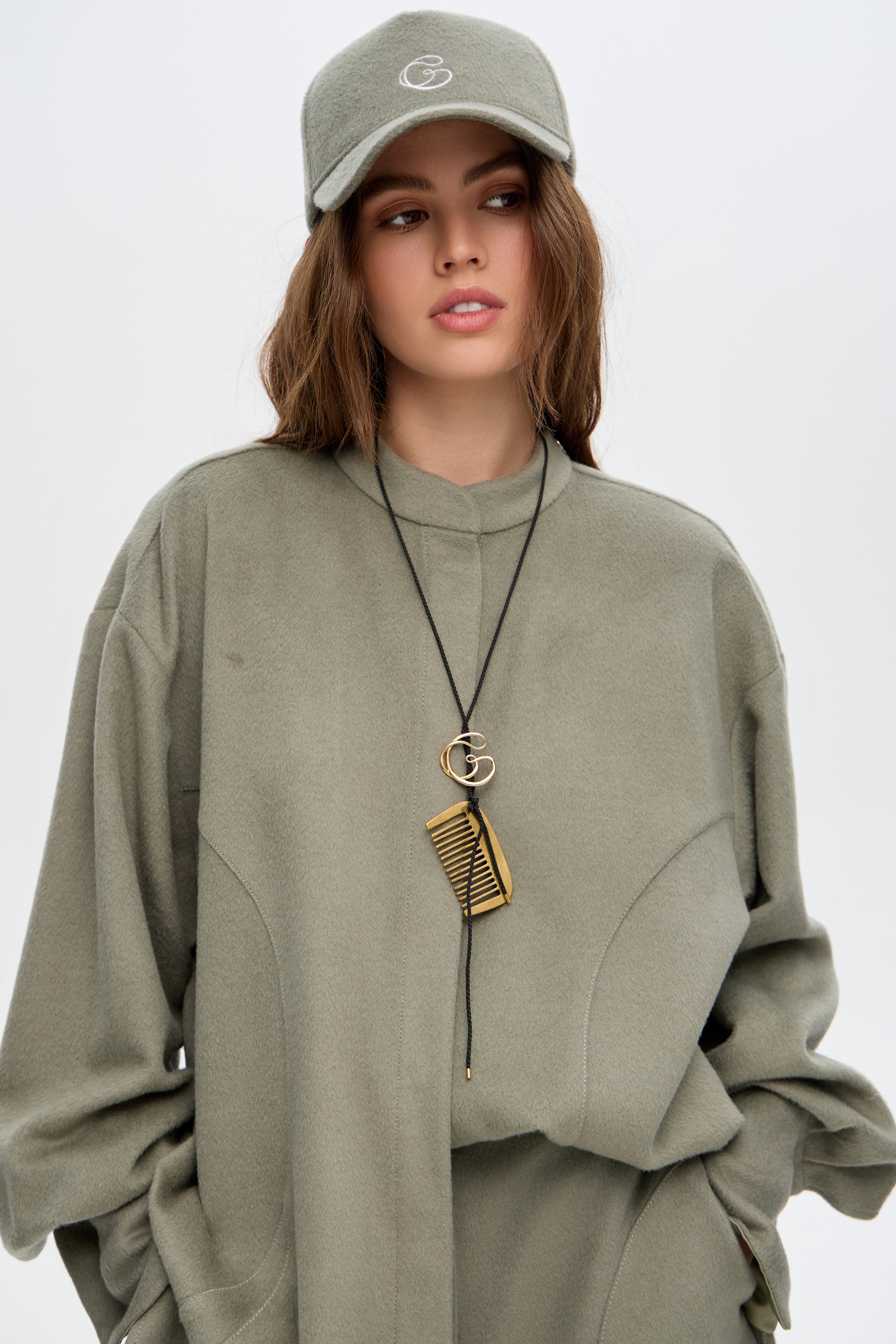 Cashmere shirt with scarf