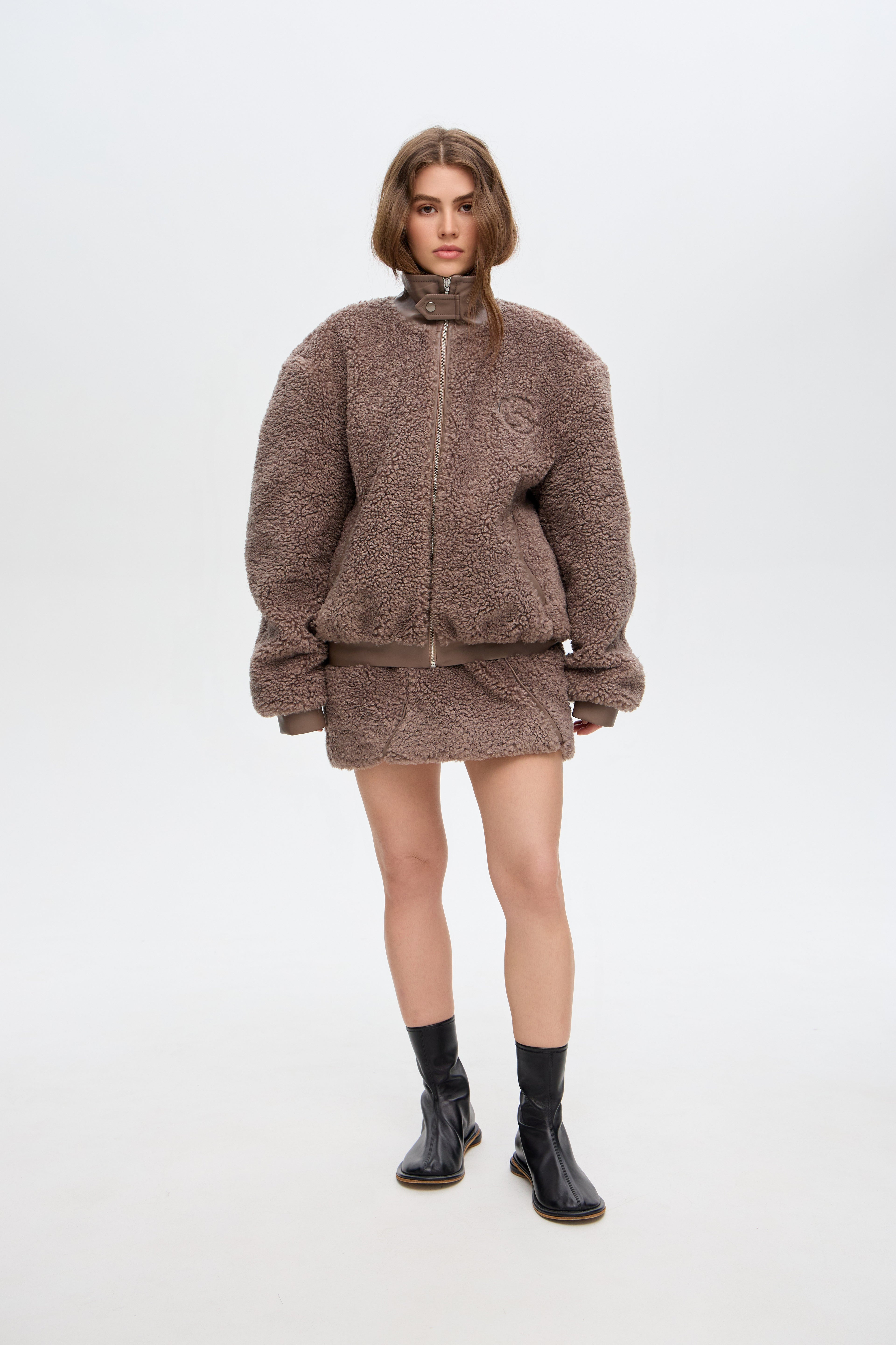 Fur bomber jacket