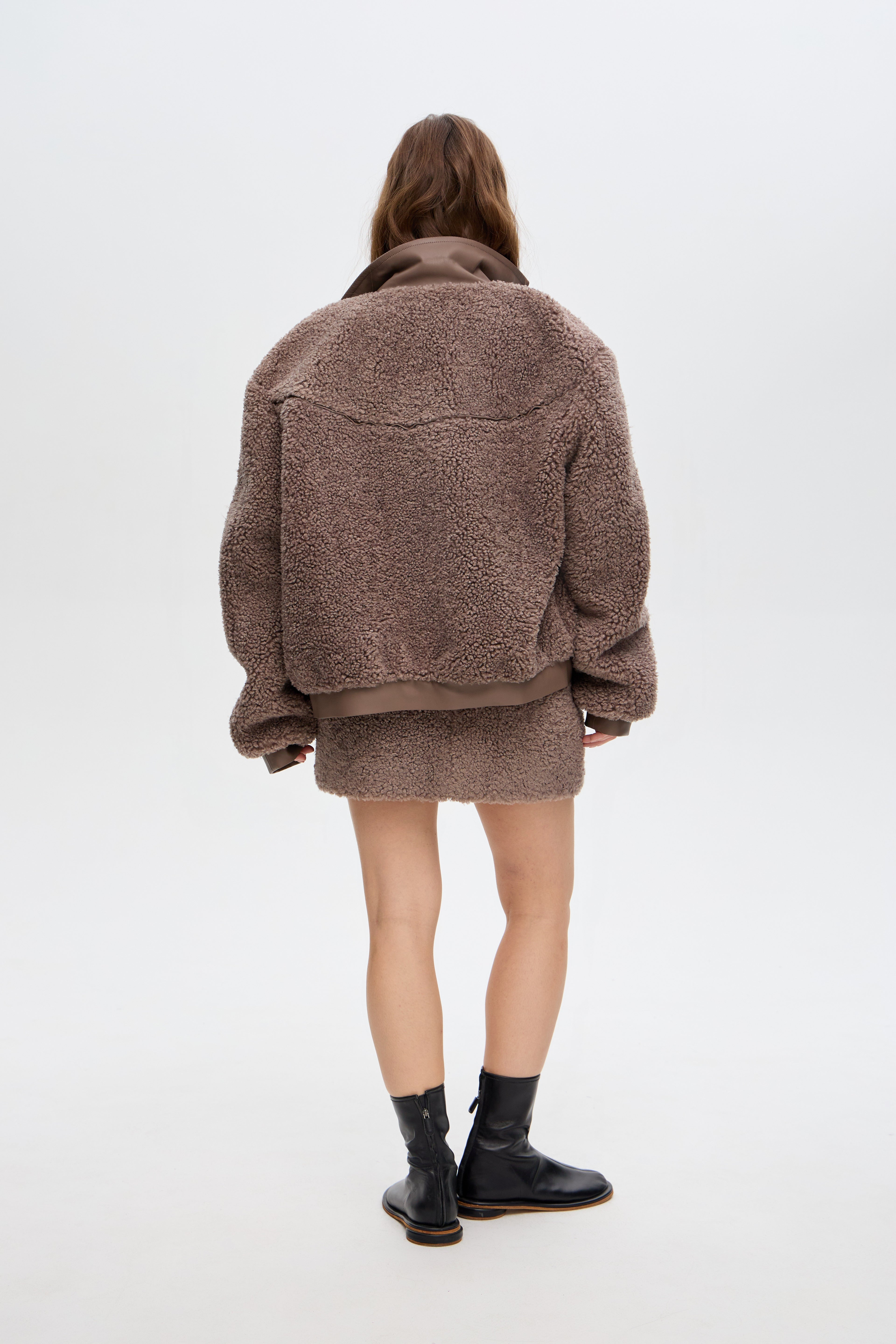 Fur bomber jacket