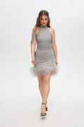 Daria feathered crystall dress