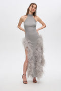 Daria feathered crystall dress