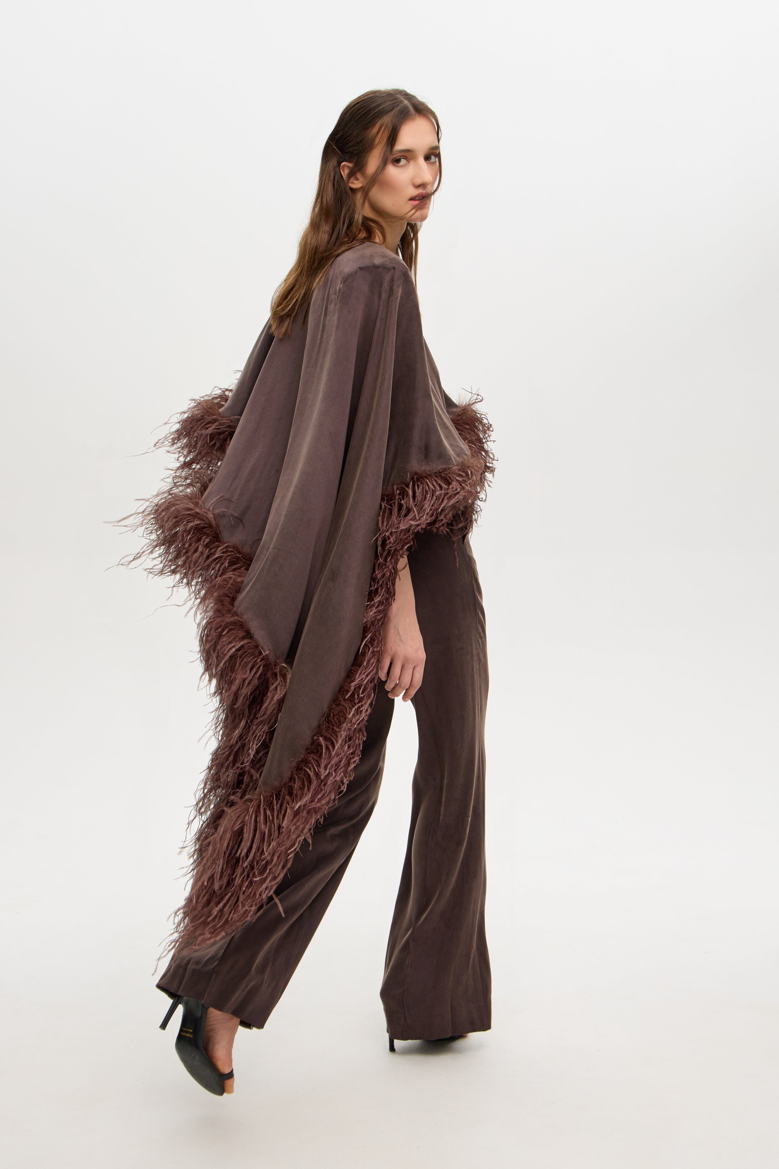 Nika feather poncho