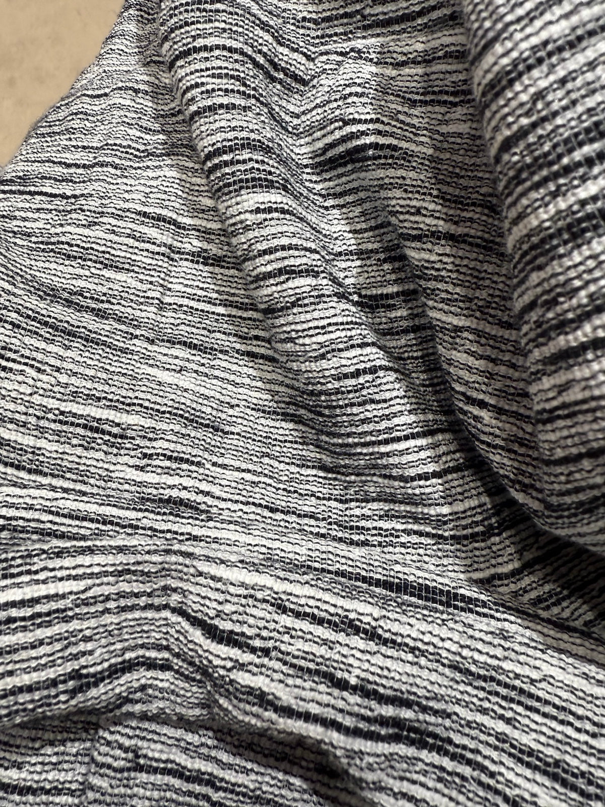 Black and white fabric texture detail