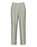 Classic trousers with offset waistband in green