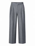 Gray pinstripe handcrafted tailored trousers by GASANOVA