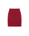 Burgundy Knit Mini Skirt - GASANOVA FW26