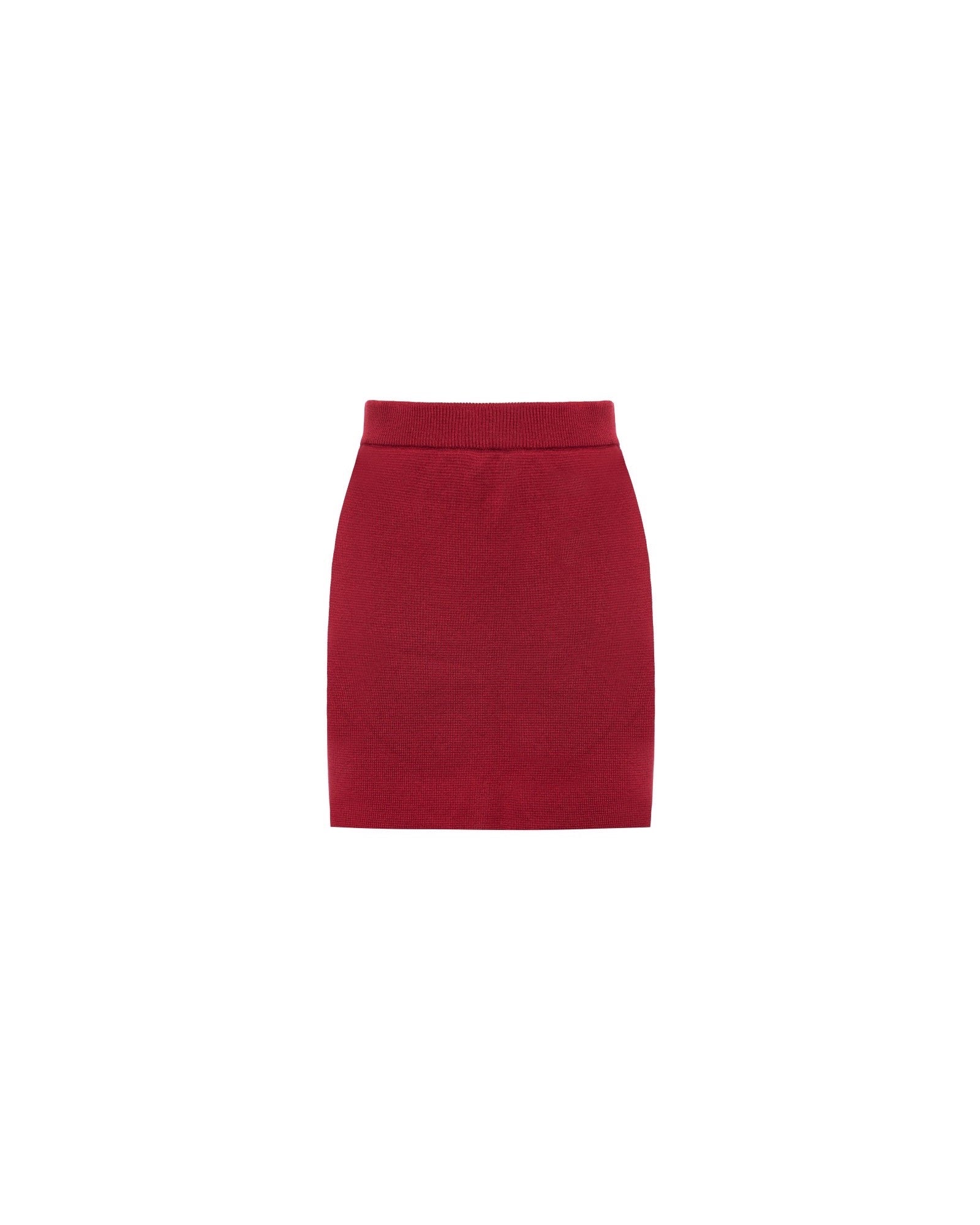 Burgundy Knit Mini Skirt - GASANOVA FW26