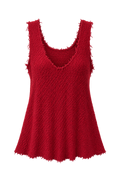 Red Makivka textured tank top by GASANOVA