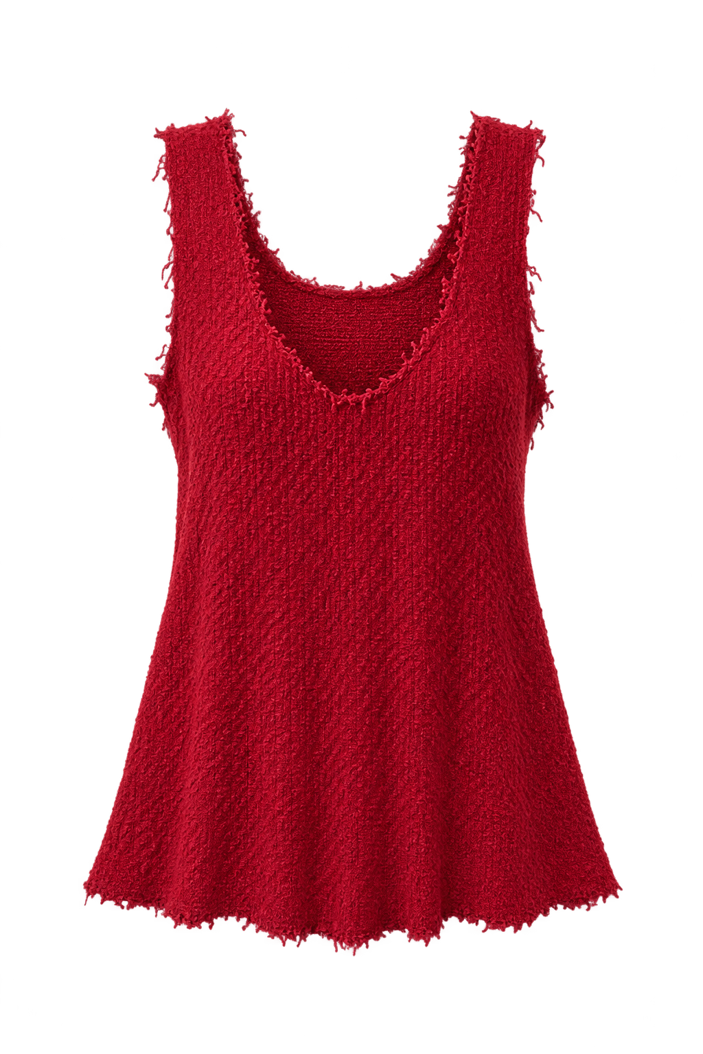 Red Makivka textured tank top by GASANOVA