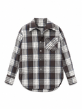 Brown plaid GASANOVA shirt with cut lines