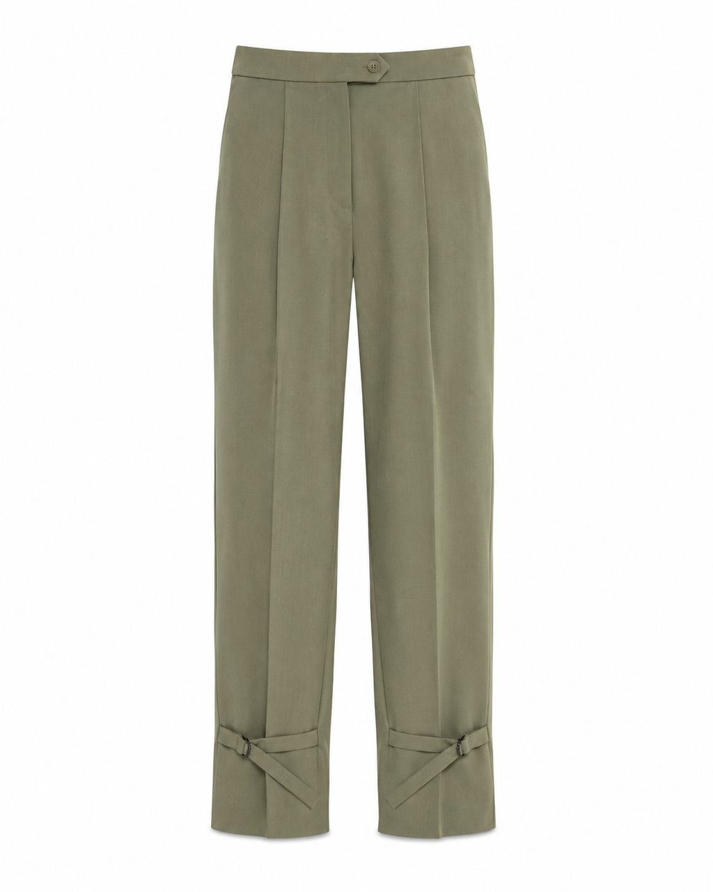 Trousers with straps in olive