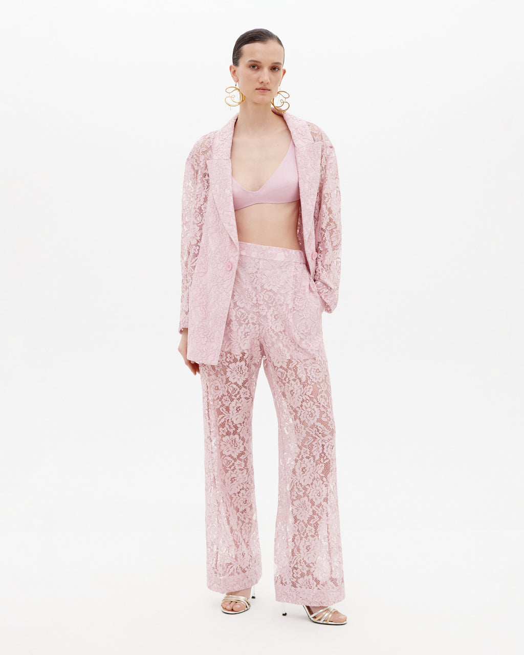 Lace Pants with Elastic Waist