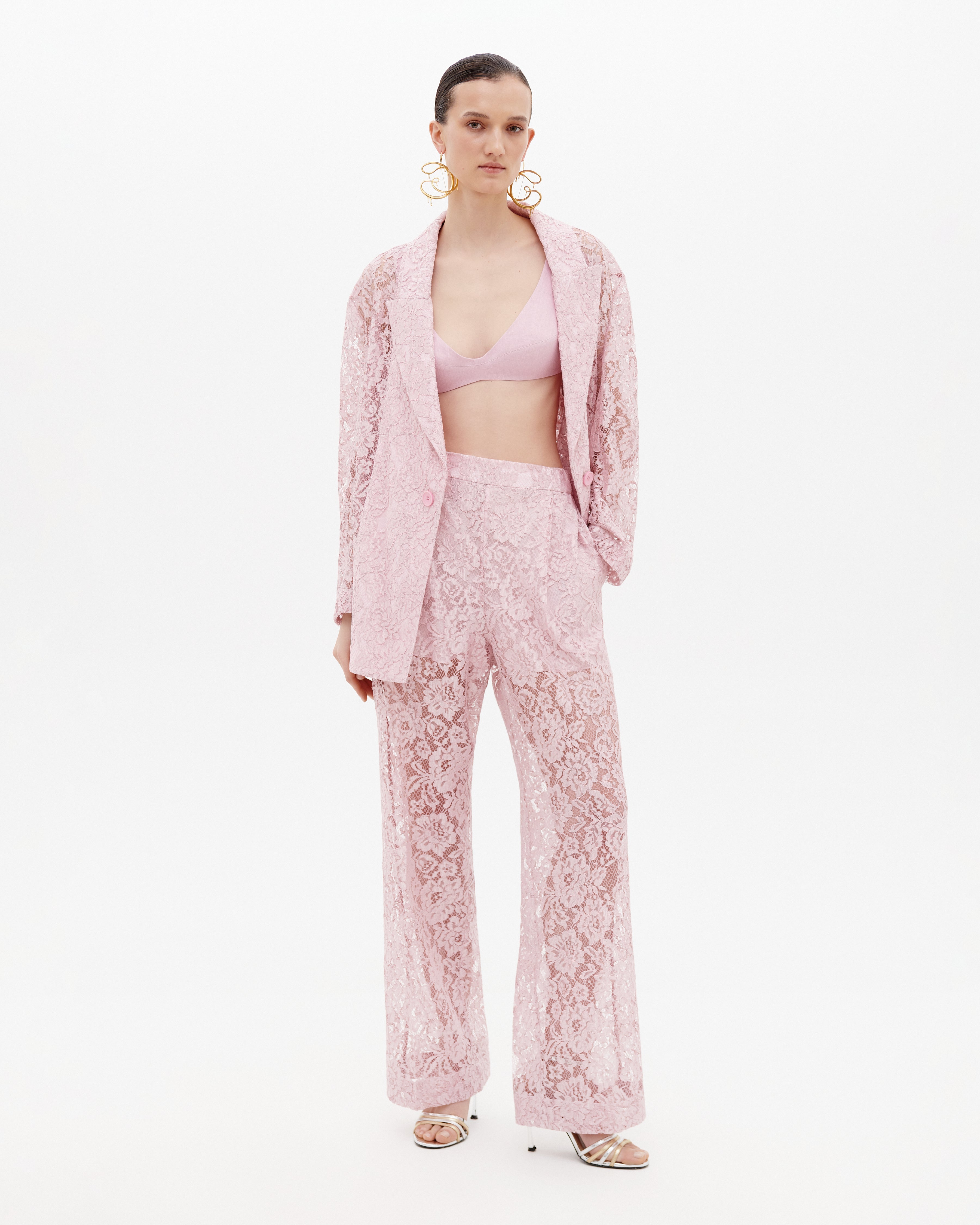 Lace Pants with Elastic Waist