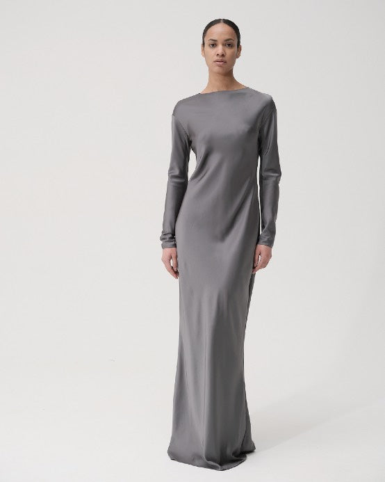 Satin Dress With Sleeves