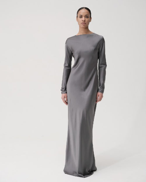 Satin Dress With Sleeves | GASANOVA