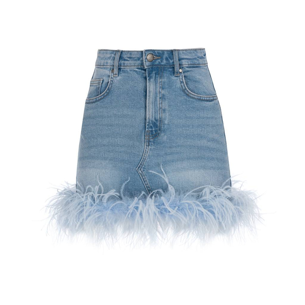 Denim Skirt with boa