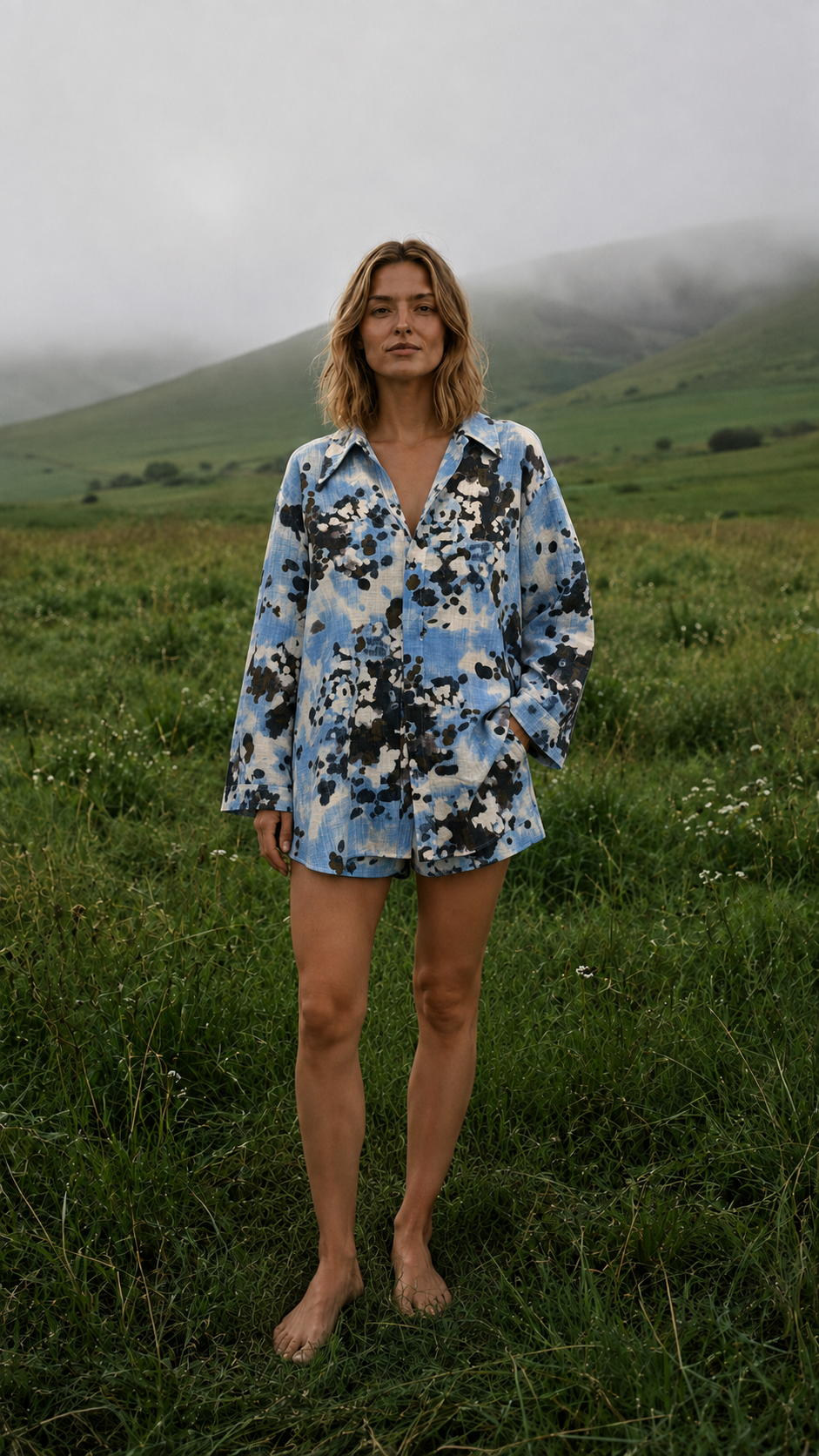 Linen Suit — Blue Tie-Dye lifestyle