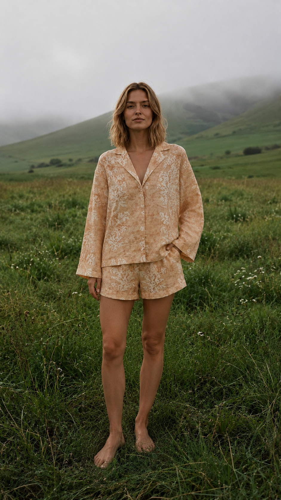 Linen Suit — Sand Tie-Dye lifestyle